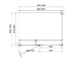 CERSANIT - Rohový sprchový kout JOTA, zlato, 90x90x195, levý, čiré sklo S160-021