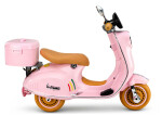 Mamido Dětský elektrický skútr Vespa 2x35W s kufříkem růžový