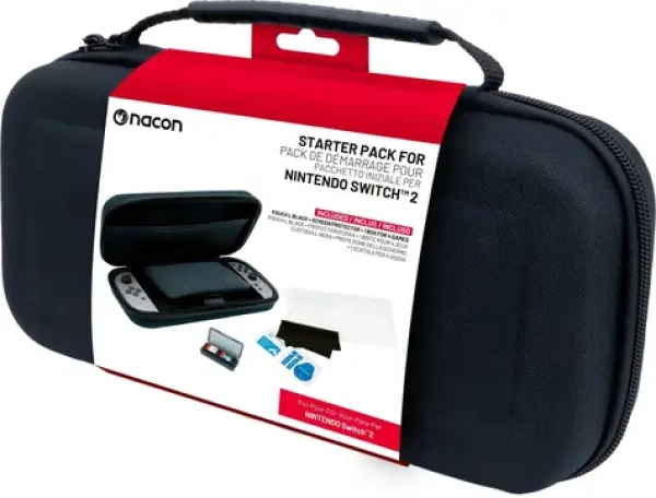 Nacon SWITCHNEWPACK5BLACK Startovací sada pro Nintendo Switch 2 / Pouzdro / Ochranné sklo na displej / Krabička na hry (SWITCHNEWPACK5BLACK)