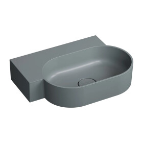 OMNIRES - OVO M+ umyvadlo na desku/závěsné - levé, 55 x 38 cm, ash grey mat; OVO555UWLAG