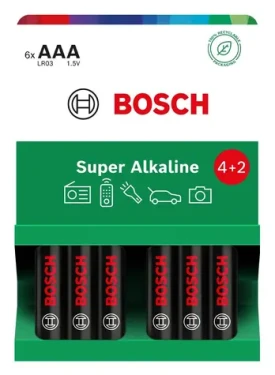 Bosch LR03SA6B/00 Super Alkaline AAA 6 ks / Baterie / Alkalické / 1,5 V (8594162800179)