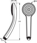 IDEAL STANDARD - Idealrain Sprchová hlavice S1 8 cm, 1 proud, chrom B9400AA