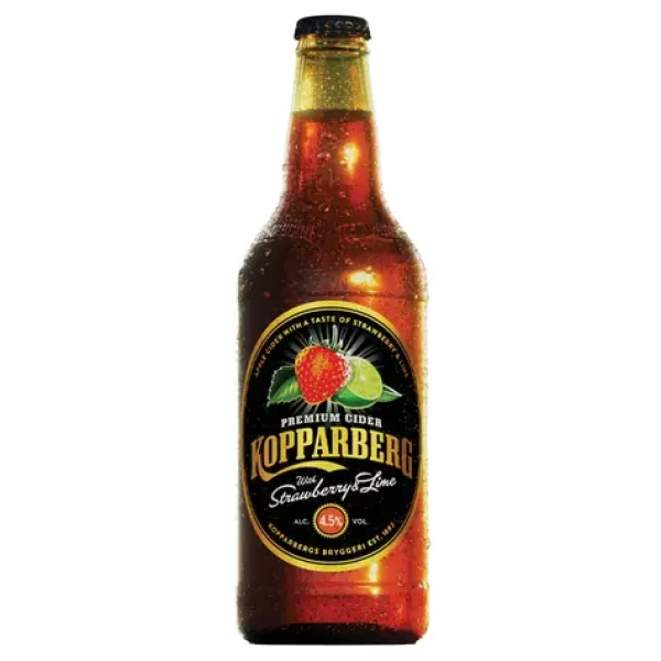 Kopparberg StrawberryLime Cider 4.5% 0.33 l (sklo) (7393714507020)