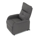 Křeslo polohovací, eletrické, šedá látka.