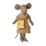 Maileg Šaty a kabelka pro myšky Maileg Mum Mouse, žlutá barva, textil