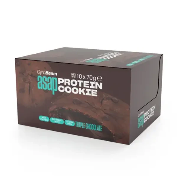 ASAP Protein Cookie - GymBeam (trojitá čokoláda, 10 x 70 g) (99889-10-10x70g-trojitáčokoláda)