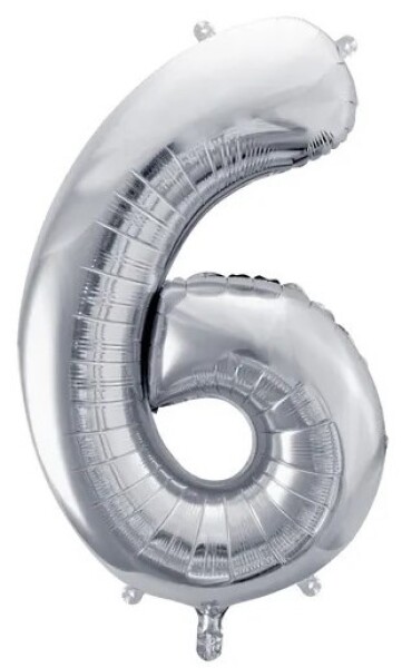 Balónek fóliový narozeniny číslo 6 stříbrný 72 cm Balónek fóliový narozeniny číslo 6 stříbrný 72 cm