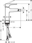 HANSGROHE - Metropol Bidetová baterie s výpustí Push-Open, chrom 32520000