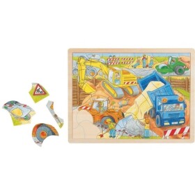 Dřevěné puzzle Na stavbě 56 dílků
