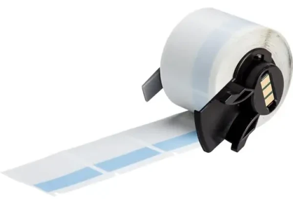 Brady samolaminující vinylové štítky modro-průhledné / Štítky do tiskárny / Vinyl / 38x38 mm / pro kabely (M6-32-427-BL)