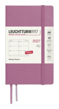 Týdenní plánovač Dusty Rose, Pocket A6 2027, Softcover, anglicky