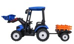 Mamido Dětský elektrický traktor MEGA D68 24V s přívěsem modrý