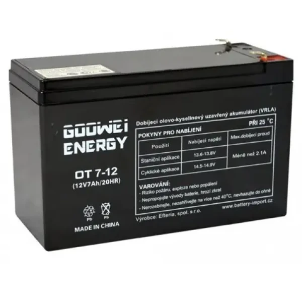 GOOWEI ENERGY Pb záložní akumulátor VRLA AGM 12V/7.2Ah (OT7.2-12 F2)