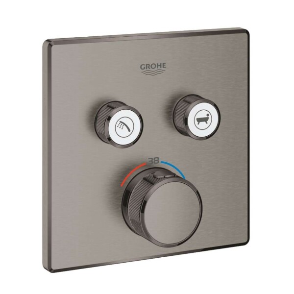 GROHE - Grohtherm SmartControl Termostatická baterie pod omítku se 2 ventily, kartáčovaný Hard Graphite 29124AL0