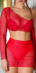 Sexy Koucla 2Piece Set / síťová sukně a top red Einheitsgroesse