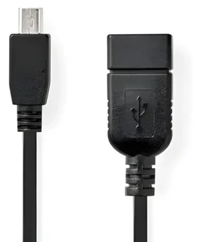 Nedis OTG adaptér Mini USB(M) - USB-A(F) černá / Adaptér / USB 2.0 / OTG / 480 Mbps / 0,20 m (CCGB60315BK02)