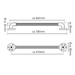 RIDDER - Pevnostní madlo plastové, 600, černá A1016010