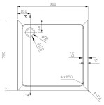 OLSEN SPA - VÝHODNÝ SET - ČTVEREC SMART RANDA s vaničkou - Barva rámu - Chrom/Leštěný hliník (ALU), Materiál - Hliník, Rozměr A - 90, Rozměr B - 90, Rozměr C - 190, Směr zavírání - Univerzální Levé / Pravé, Výplň - Čiré bezpečnostní sklo - 4 / 6 mm O...