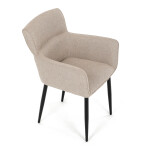 Židle jídelní, snadno čistitelná krémová látka, černý matný lak, kovové nohy