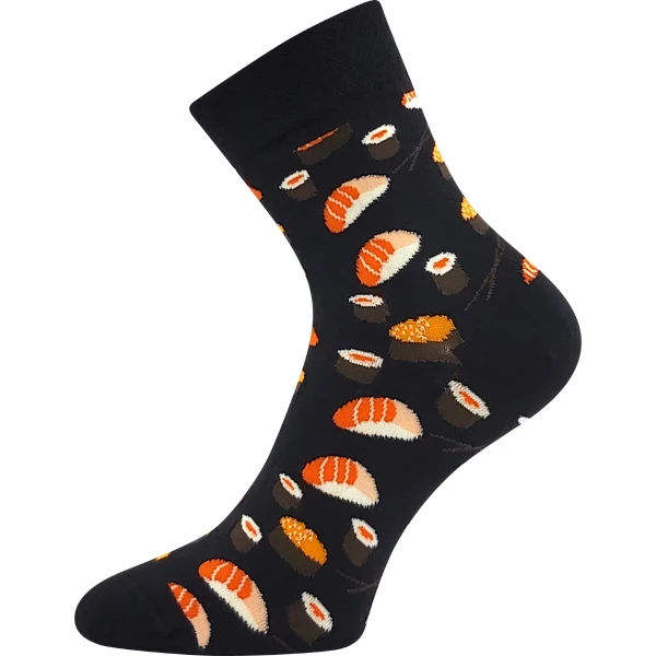 LONKA Ponožky společenské vtipné DEVIVE s obrázky SUSHI (3 páry) 35-38 125092