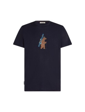 Pánské merino tričko s krátkým rukávem ICEBREAKER Mens 150 Tech Lite SS Tee Bear Tour, Midnight Navy velikost: M