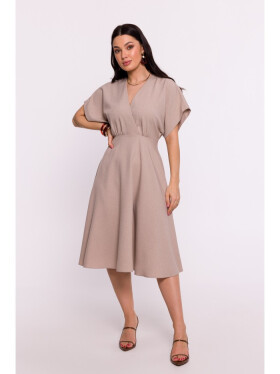 Rozšířené šaty B278 béžové - BeWear L
