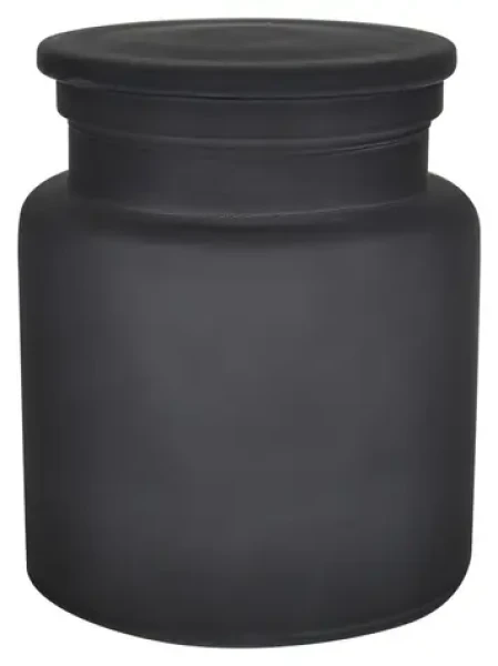 Spirella YOKO dóza na odličovací tampony tmavě šedá / sklo / 0,6 l