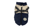 City-warm zimní bunda pro psa s postrojem Barva: Hnědá, Délka zad (cm): 33, Obvod hrudníku: 38 - 44 cm