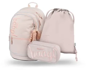 BAAGL SET 3 - Školní set Core Creamy / batoh / penál / sáček (A-34279)