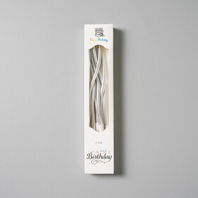 Dortové svíčky zakroucené metalické stříbrné 6ks