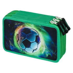 BAAGL Školní penál třípatrový Fotbal Míč / 20 x 13 x 9 cm (A-34086)