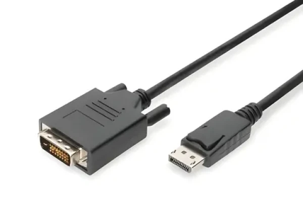 Digitus DisplayPort - DVI-D 5m černá / Redukční kabel / Full HD 1080p / 60 Hz / měděné vodiče AWG30 / stíněný (AK-340301-050-S)