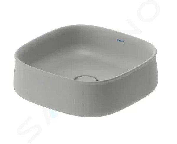 DURAVIT - Zencha Umyvadlo na desku 420x420 mm, bez přepadu, DuraCeram, WonderGliss, matná šedá 23734267791