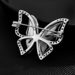 Luxusní brož se zirkony Crystal Butterfly - motýl, Stříbrná