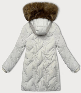 Světle šedá dámská zimní bunda se stahovacími boky S'west (R8295-26) odstíny šedé XL (42)