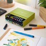 Popisovač Faber-Castell Pitt Artist Pen Brush studio box, 24 ks