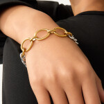 ELENYS Duo Oval – pozlacený náramek 18K žluté zlato Délka náramku: 19 cm