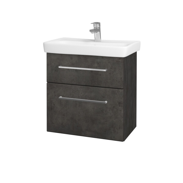 Dřevojas - Umyvadlová skříňka GO SZZ2 60 - D16 Beton tmavý / Úchytka T04 / D16 Beton tmavý 204822E