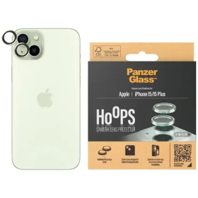 PanzerGlass HoOps Apple iPhone 15/15 Plus ochranné kroužky pro čočky fotoaparátu - zelený hliník (1191)