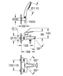 GROHE - QuickFix Start Vanová baterie s příslušenstvím, chrom 25283002