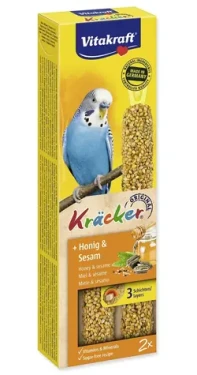 Vitakraft Kracker andulka s medem a sezamem 2 ks / Krmná tyčinka pro ptáky / Doplňkové krmivo (492-26230)
