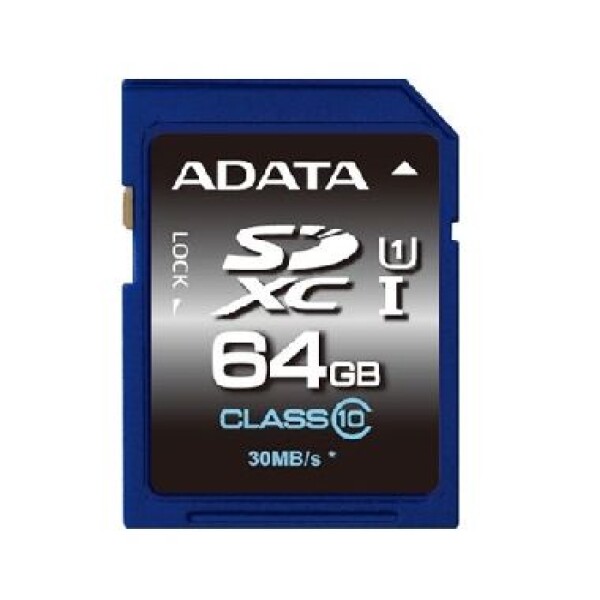 ADATA Premier SDXC karta 64GB / UHS-I U1 Class 10 / R: 30MB/s / W: 10MB/s (ASDX64GUICL10-R)