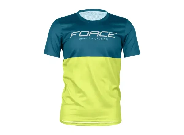Force Kid MTB Cherry dětský dres krátký rukáv modrá/limetková vel. 154/164