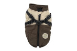 City-warm zimní bunda pro psa s postrojem Barva: Hnědá, Délka zad (cm): 33, Obvod hrudníku: 38 - 44 cm