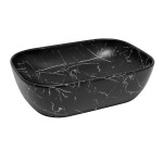 Umyvadlo na desku SAT Infinitio 45,5x32,5 cm mramor černá mat bez přepadu SATINF4532MRBKM SATINF4532MRBKM