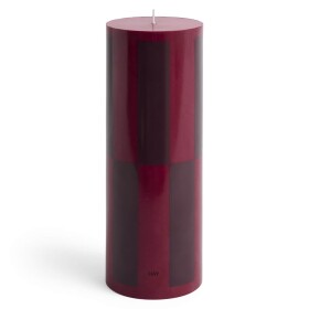 HAY Svíčka Column Candle L Wine and Bordeaux Large Check 170 h, červená barva, vosk