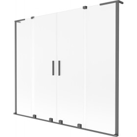 MEXEN/S - Velar L Duo dvoukřídlá posuvná vanová zástěna 180 x 150, dekor, grafit metal 896-180-003-32-95