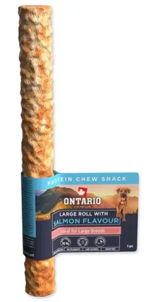 Ontario Protein losos / Žvýkací pamlsek pro psy / velká rolka / 25,4 cm / 1 ks (214-856326)
