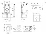 GEBERIT - Kombifix Modul pro závěsné WC s tlačítkem Sigma20, bílá/lesklý chrom + Villeroy Boch - WC a sedátko, DirectFlush, SoftClose, CeramicPlus 110.302.00.5 NI4