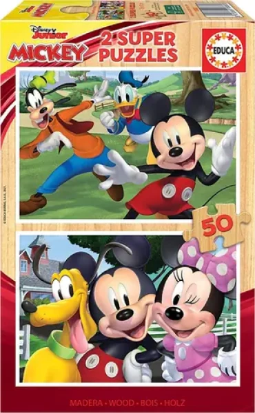 EDUCA Dřevěné puzzle Mickey a přátelé